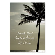 Palm Tree Silhouette Beach Wedding Favor Tags Business Card Template
