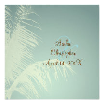 Palm tree silhouette personalized invitations