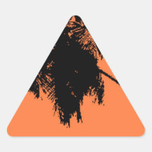 Palm Tree Silhouette Triangle Stickers