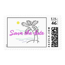 Palm tree sketch postage