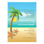 Palm tree & starfish beach destination wedding invitations