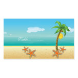 Palm tree & starfish beach wedding place card business cards