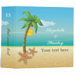 Palm tree & starfish beach wedding planner binder binders