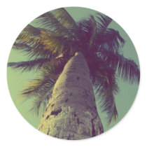 Palm Tree Round Stickers