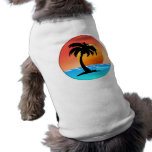 Palm Tree Sunset Dog T Shirt