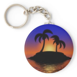Palm Tree Sunset keychain