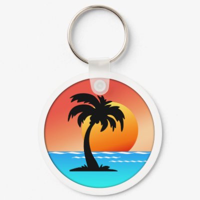 Palm Tree Sunset keychains