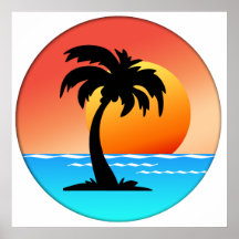 Palm Tree Sunset Posters