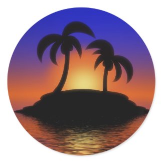 Palm Tree Sunset sticker