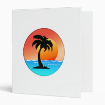 Palm Tree Sunset Vinyl Binders