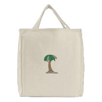 Palm Tree Tote embroidered bags by silly_strings Palm Tree Tote embroidered bags