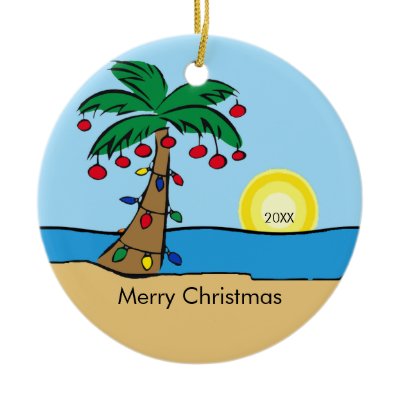 Palm Tree Tropical Christmas Ornament