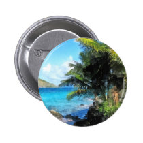 Palm Trees and Beach St. Thomas VI buttons