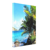Palm Trees and Beach St. Thomas VI canvas prints