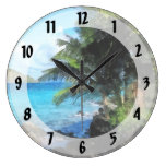 Palm Trees and Beach St. Thomas VI Clock