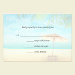 Palm Trees And Beach Umbrella Response Card invitations