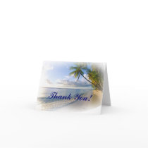 Palm Trees and Beach wedding Thank You notecards
