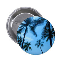 Palm Trees and Blue Skies Pinback Button