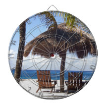 Palm Trees and chairs Mexico Beach Dartboard With Darts