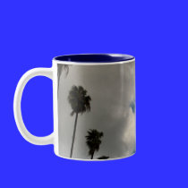 palm trees and clouds mugs