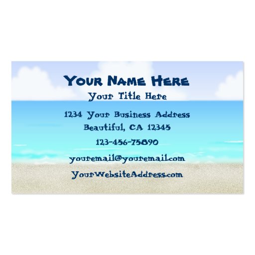 Palm Trees and Hammock Beach Business Card (back side)
