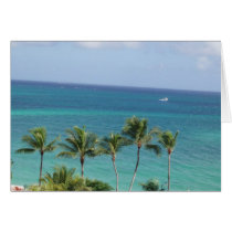 Palm trees and Ocean note card, blank inside