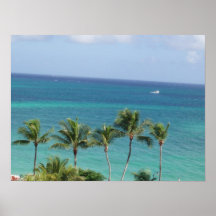 Palm trees and Ocean Print
