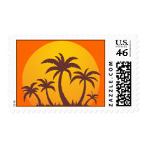 Palm Trees and Sun postage