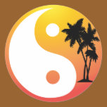 Palm Trees at Sunset Yin Yang Sticker stickers