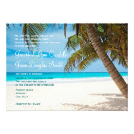 Palm Trees Beach Destination Wedding Invitations