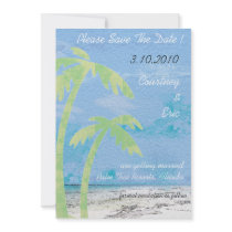 Palm Trees - Beach Save the Date cards Invitations