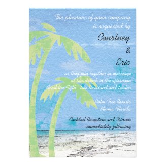 Palm Trees - Beach Wedding invitations