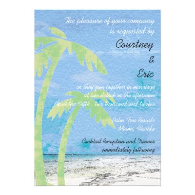 Palm Trees - Beach Wedding invitations