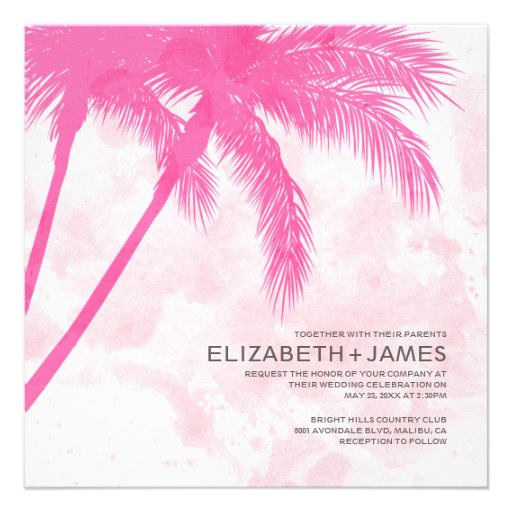 Palm Trees Beach Wedding Invitations