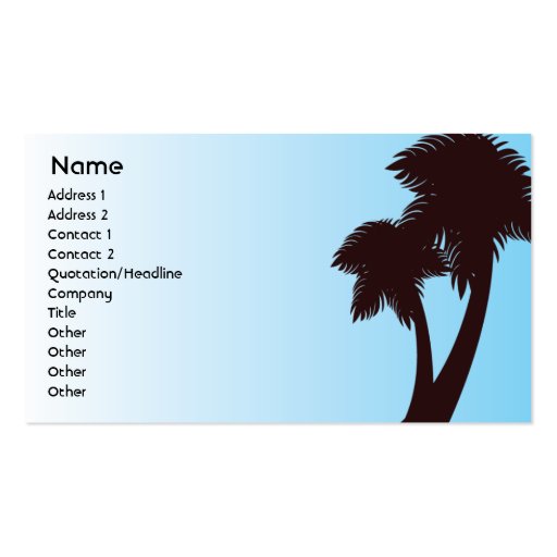 Palm Trees - Business Business Card Template (front side)
