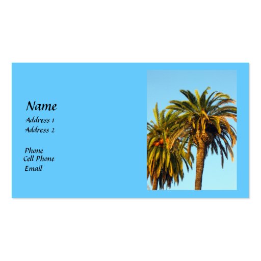 Palm Trees Business Card Template (front side)