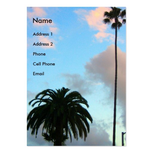 palm trees business cards (front side)