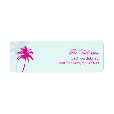 Palm Trees Destination Wedding Return Address Label