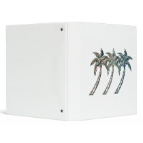 Palm Trees in Paua Shell Textures Vinyl Binders