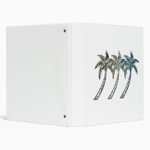 Palm Trees in Paua Shell Textures Vinyl Binders