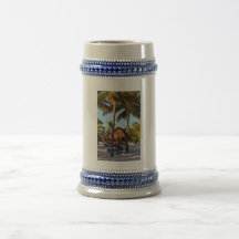 palm trees on the beach coffee mug