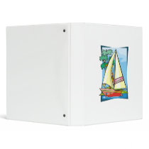Palm Trees & Sailboat Vinyl Binder