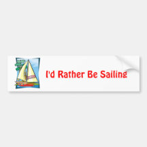 Palm Trees & Sailboat Bumper Sticker