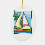 Palm Trees & Sailboat Ornament