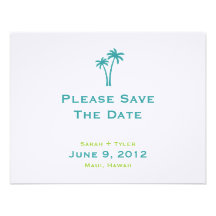 Palm Trees Save The Date Card Invites