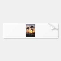 Palm Trees, Sunset, Beach, Hawaii Bumper Stickers