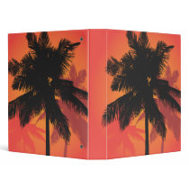 Palm Trees Sunset Silhouettes Binders