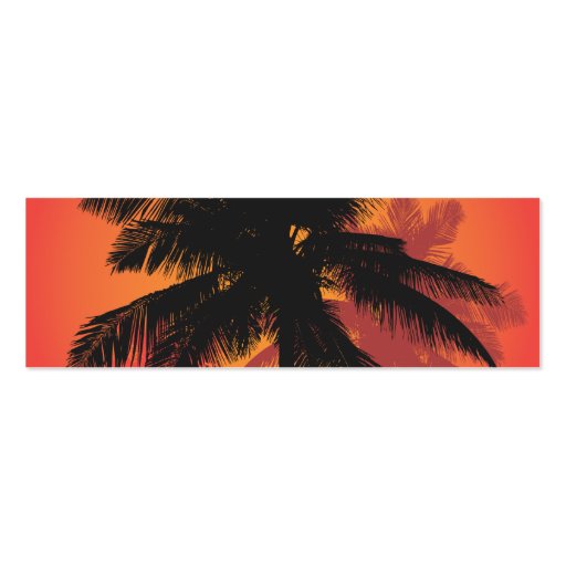 Palm Trees Sunset Silhouettes Business Card Templates (back side)