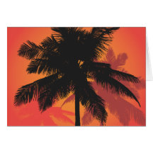 Palm Trees Sunset Silhouettes Cards