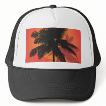 Palm Trees Sunset Silhouettes Hat